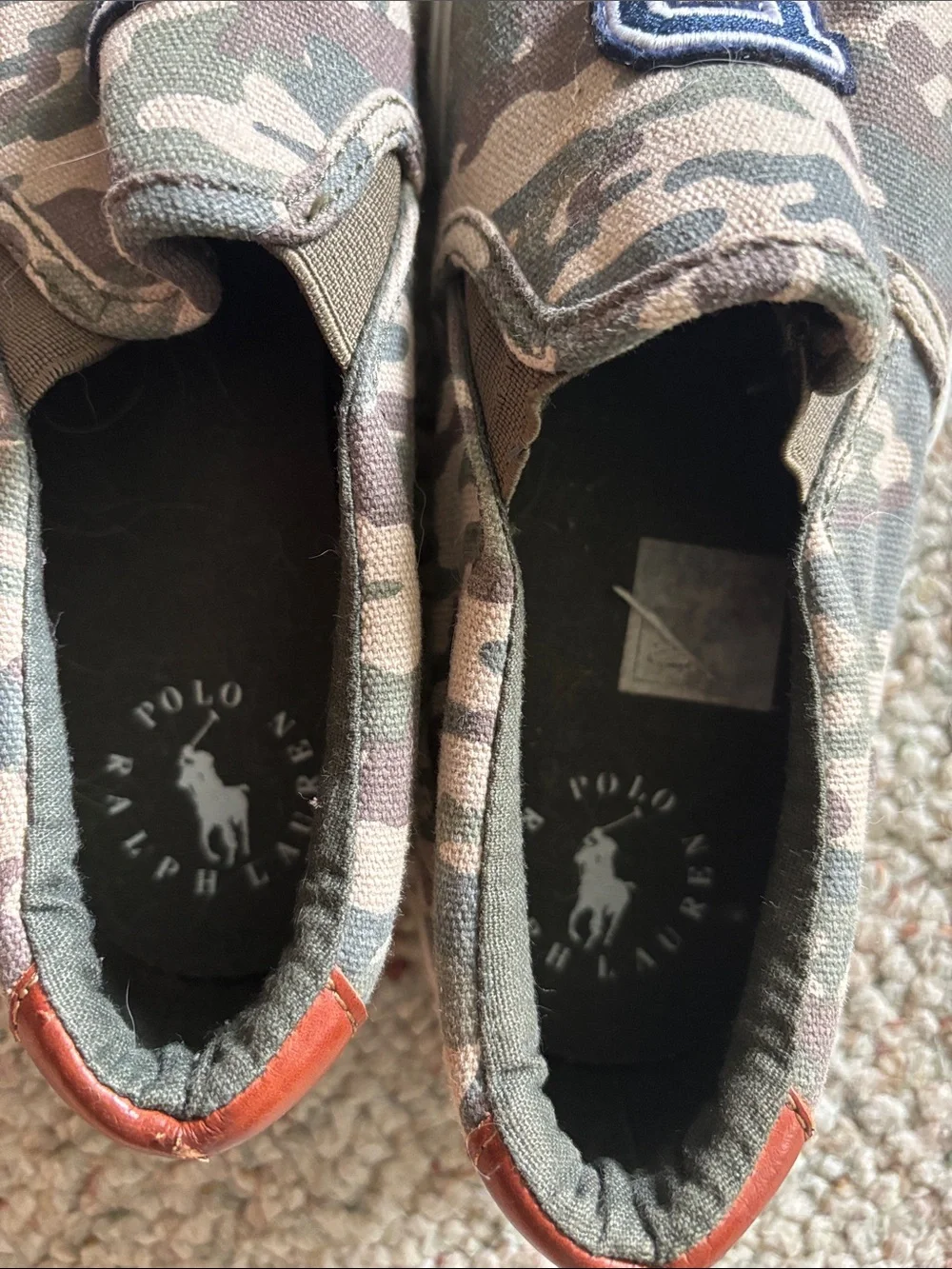 Ralph Lauren Camouflage Slip-On Sneakers with 'P' Patch USA size 5